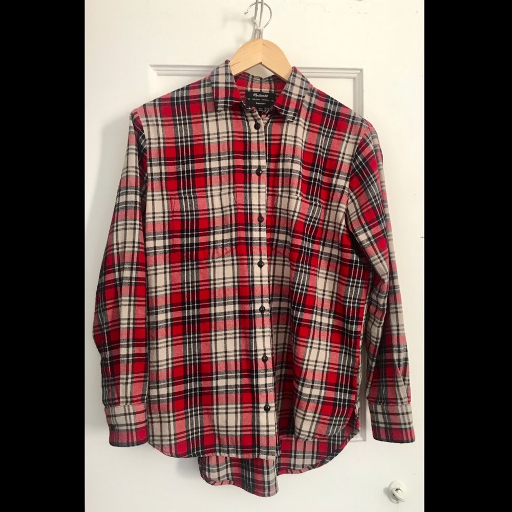 Madewell plaid flannel button down (XXS)